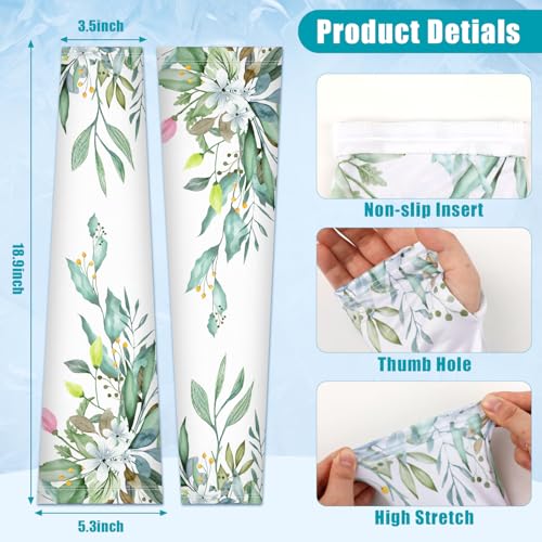Image of Bebila Gardening Sleeves for Women Farm UV Sun Protection Anti-Scratch Cooling Sleeves with Thumb Hole Arms Cover Outdoors