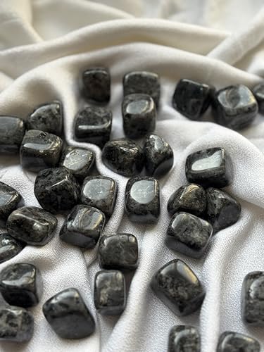 Image of Tumbled Stones, Natural Crystal Healing Stones, Home Office Decor, Aquarium Decorative Pebbles, Vase Fillers (Larvakite, 200)