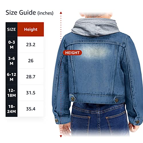 Fan Toddler Hooded Denim Jacket - Canada Graphic Jean Jacket - Printed Denim Jacket for Kids4