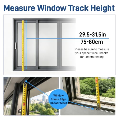 Image of 29.5-31.5 Inch White Vertical Window Exhaust Fan for Sliding Windows | Fit with Top & Bottom Inner Track Adjustable Speed Window Vent Fan for Living Room Hot Zones Smoky Areas Pure Exhaust Only