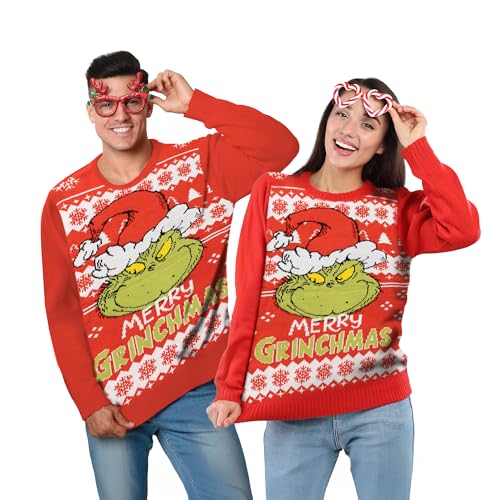 United Labels Der Grinch Weihnachtspullover für Herren und Damen,...