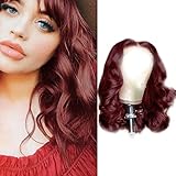 winwintom Brazilian Body Long Wave Wigs with Bangs Natural Hair Wigs Lace Front Wigs Curly Hair...