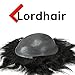Lordhair Toupee for Men with 100% European human hair 8x10 inch Hairpiece for Men 0.03mm Ultra Thin Skin Hairsystem All V-looped Mens Toupee (Off Black 1B)