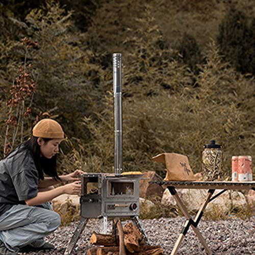 Chaminé de fogão a lenha | Tubo de chaminé isolado a quente de aço inoxidável - 2,36 polegadas de di