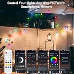 Outdoor String Lights Waterproof Patio Light 52FT 20 RGBW Dimmable LED Bulbs, Shatterproof Outside Hanging Color Changing Lights for Backyard Party Garden Porch Balcony (52FT) - Image 5