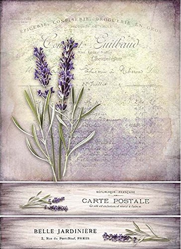 Zita's Creative Papel de Arroz A4 – Lavanda, diseño de Seda de Paja, Paja Seda, Papel Decoupage