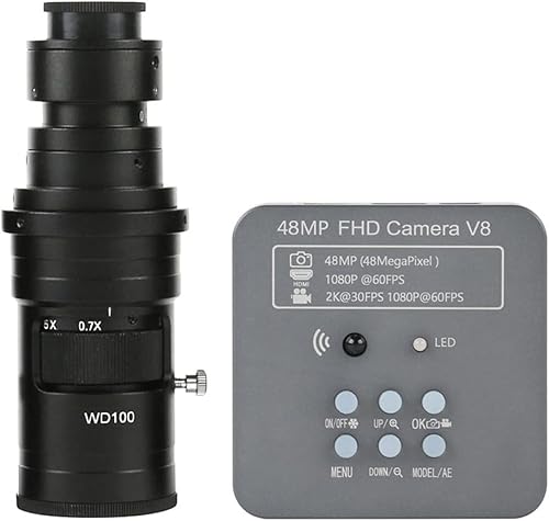 Miniatura 6 de JUIYU Kit de accesorios para microscopio 48MP 1080P USB Digital Industrial Video Microscopio Cámara Zoom 180X 200X 300X 500X Montura C Lente