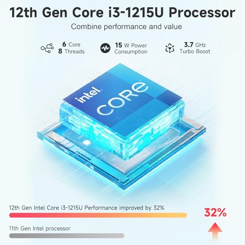 Image of NIMO 17.3 inch FHD IPS Laptop, Intel Core i3-1215U (Beats i5-1135G7 Class), 32GB RAM, 2TB SSD, Windows 11 Home, Wi-Fi 6, Backlit Keyboard, Fingerprint, USB-C 65W Fast Charge, Bluetooth 5.2, 180 View