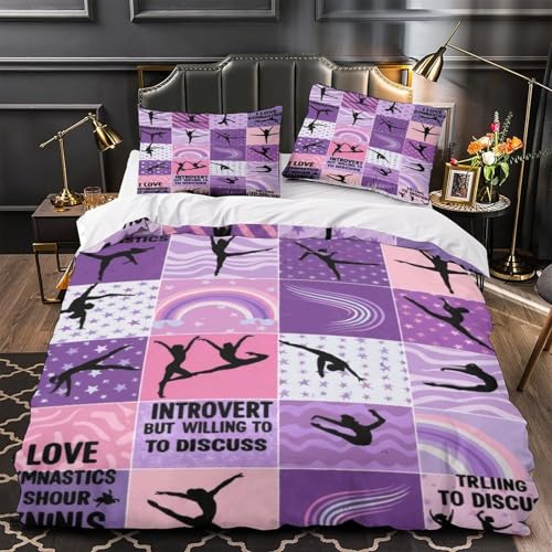 Housse de couette gymnastique anti-acariens douce pour lit ado - 2