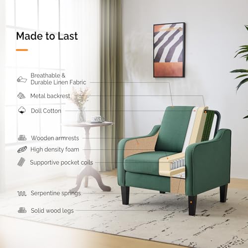 Image of VINGLI Accent Chairs Set of 2, Modern Traditional Armchair for Living Room