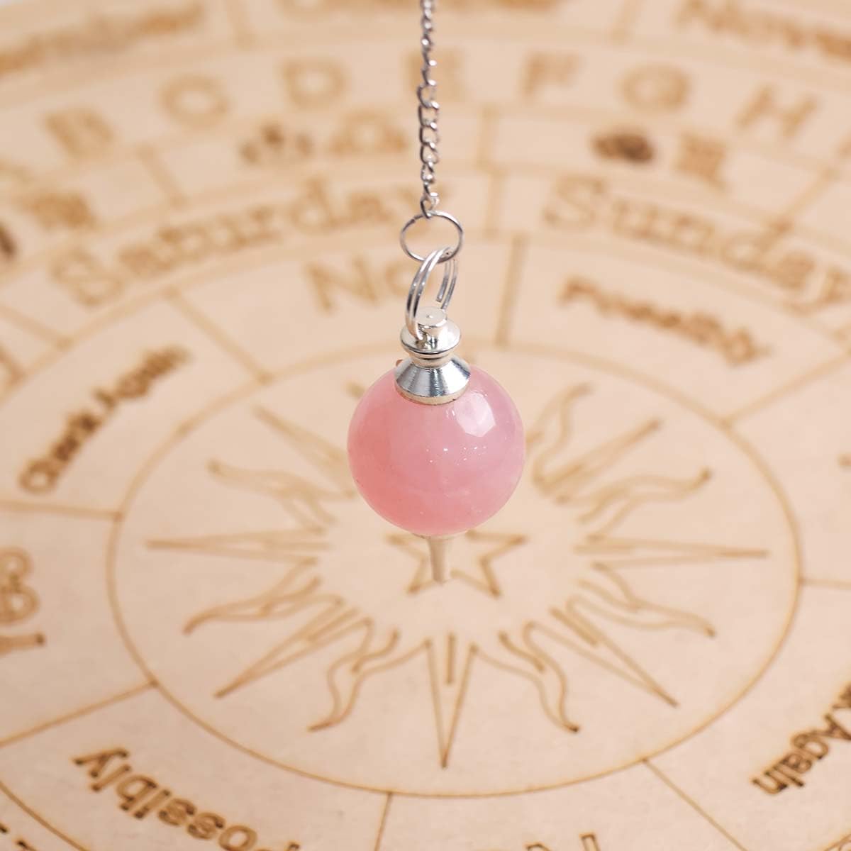 Original Rose Quartz Crystal Stone Ball Pendulum | Natural Love Stone Dowsing Pendulum Meditation Tool | Healing Crystal for Reiki, Chakra Balancing & Feng Shui | Vastu Decorative Item for Home 4