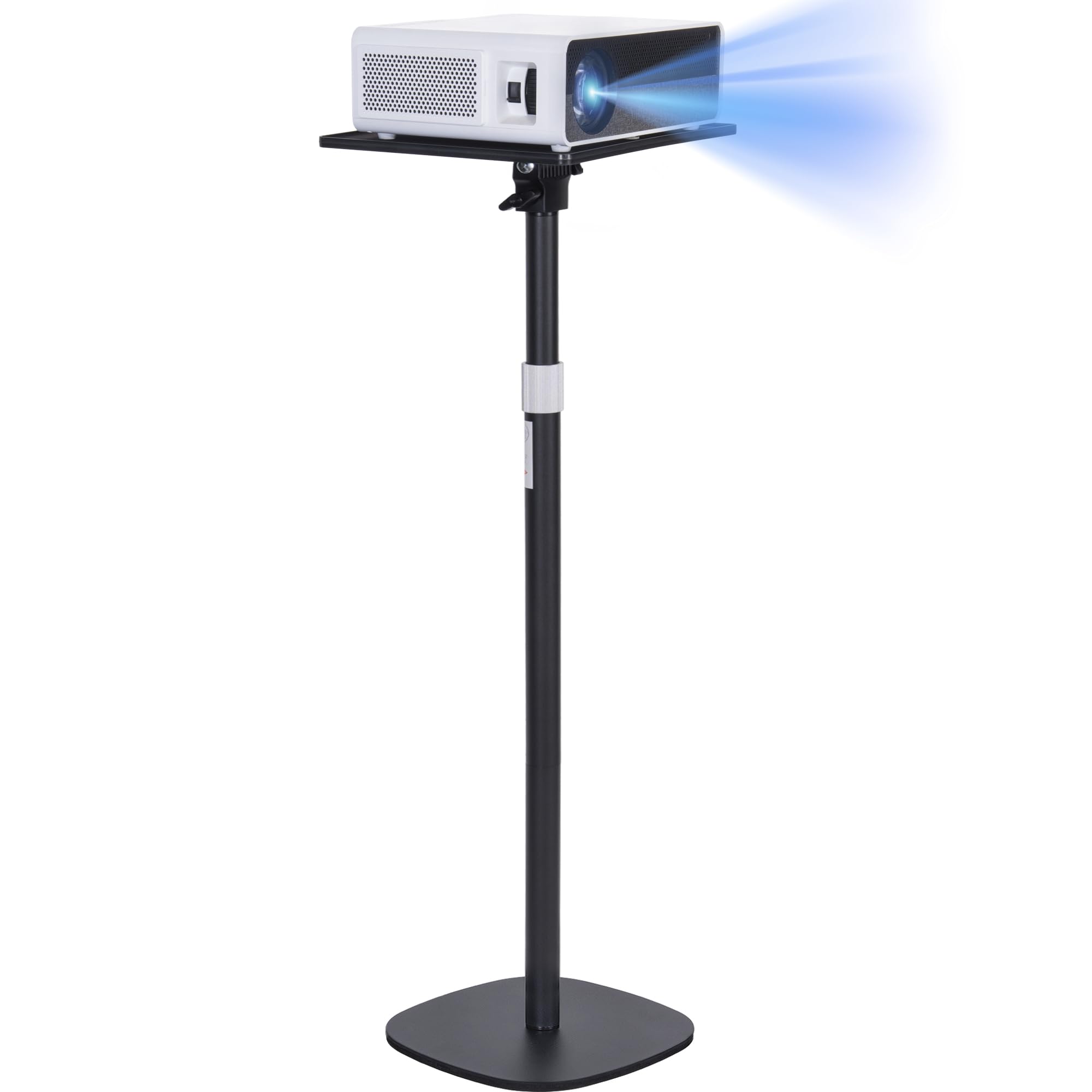 AKOZLIN Projektorständer, höhenverstellbar 57-129 cm, Metall | Belastbarkeit 8 kg, 360° drehbar, Bodenständer, Kompatibel mit DJ-Regal/Kamera/Laptop