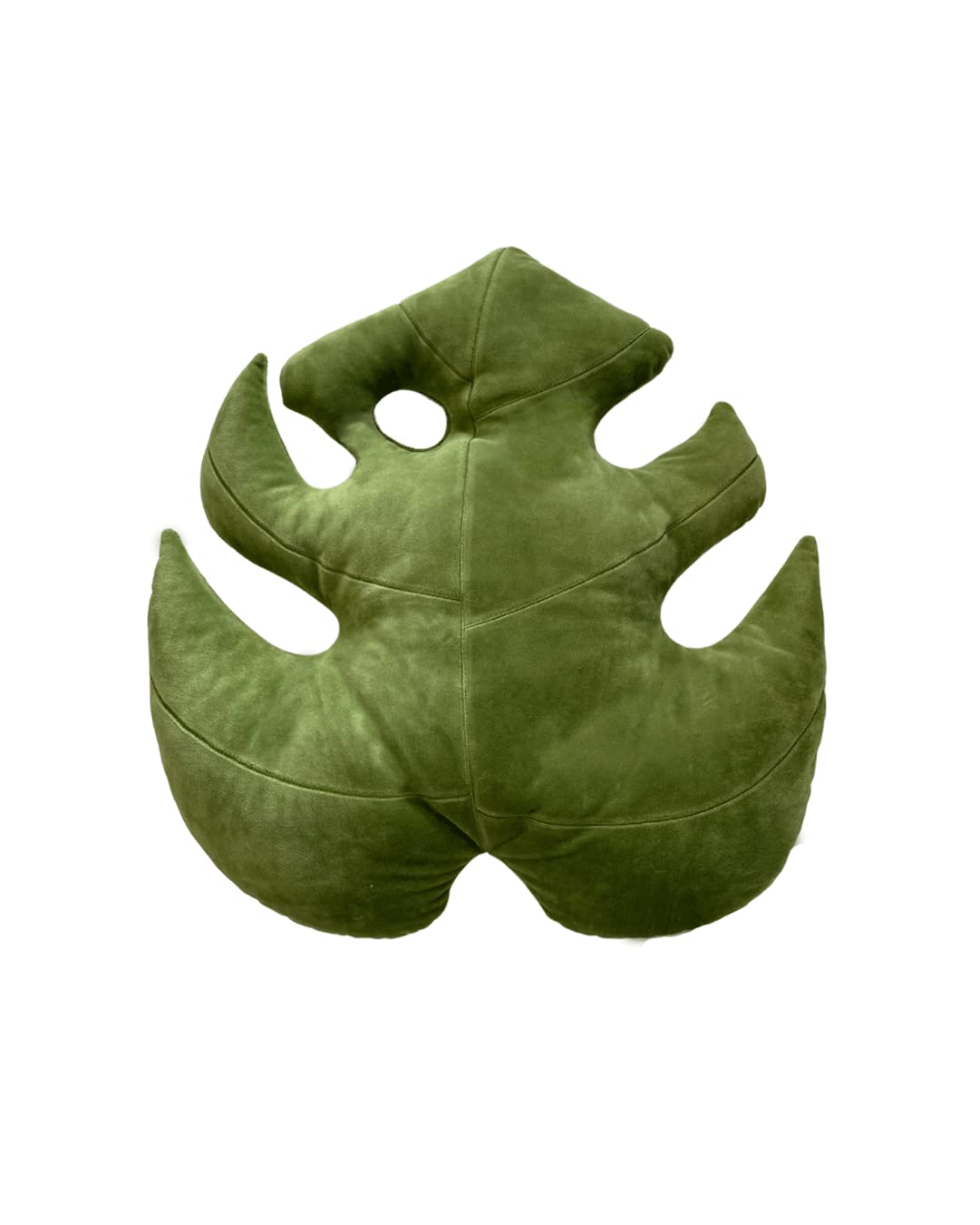 Green Philosophy Co. Plush Monstera Deliciosa Mossy Earth Leaf Shaped Throw Pillows for Couch Sofa Living Room Home Decor Gift for Plant Lovers and Friends Leaves Decoration Cushion Bedroom