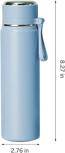 Miniatura 4 de Botella de agua aislada, botella de agua de metal de acero inoxidable, tapa de boca ancha, portátil de 17 onzas, aislada, regalo de salud para