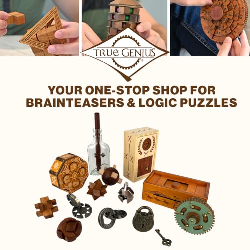 True Genius - Grecian Glass Bottle Disentanglement Brainteaser Puzzle, Logic Puzzle for Adults, Brain Teaser, Gifts for Father's Day, Men, Kids by Project Genius - Image 9