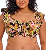 Elomi Damen Tiger Valley Uw Top Bikini, Schwarz, 40H