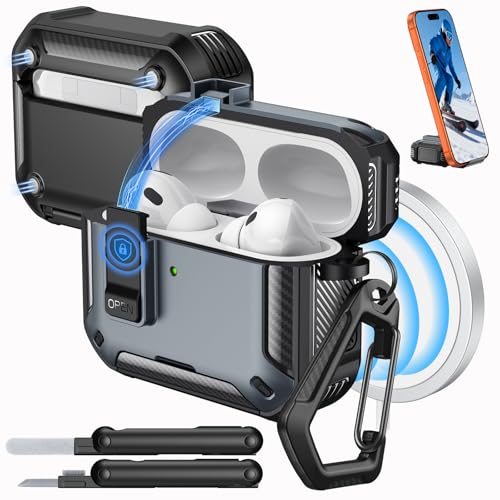 MoKo AirPods Pro 3p P[X bNt 2025 - MagSafeAdbX^hAAirPods3P[Xp|bvAbvΉA~^[O[h̕یJo[ N[i[Lbgt O[