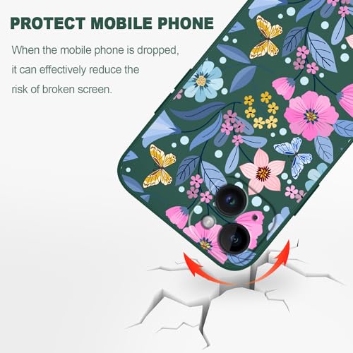 Coque silicone fine anti-choc iPhone 14 Plus verte protégeant des chutes et rayures - 5