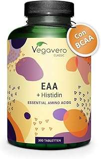 EAA Aminoacidi Essenziali | NATURALI da Fermentazione e SENZA ADDITIVI | Con Aminoacidi Ramificati BCAA 2.1.1 | 300 compresse | VEGAN | Vegavero
