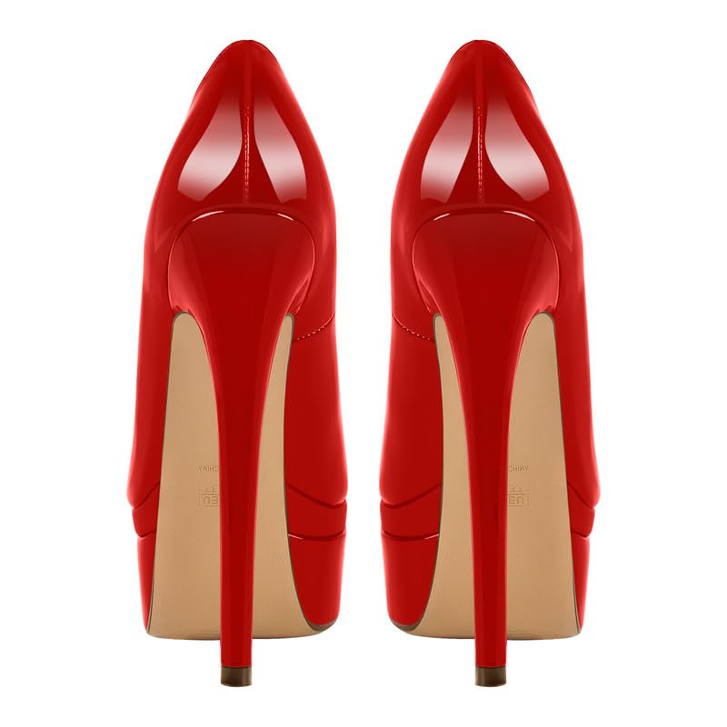 MissHeel Mujer Plataforma Tacones altos con tacón de aguja lacado