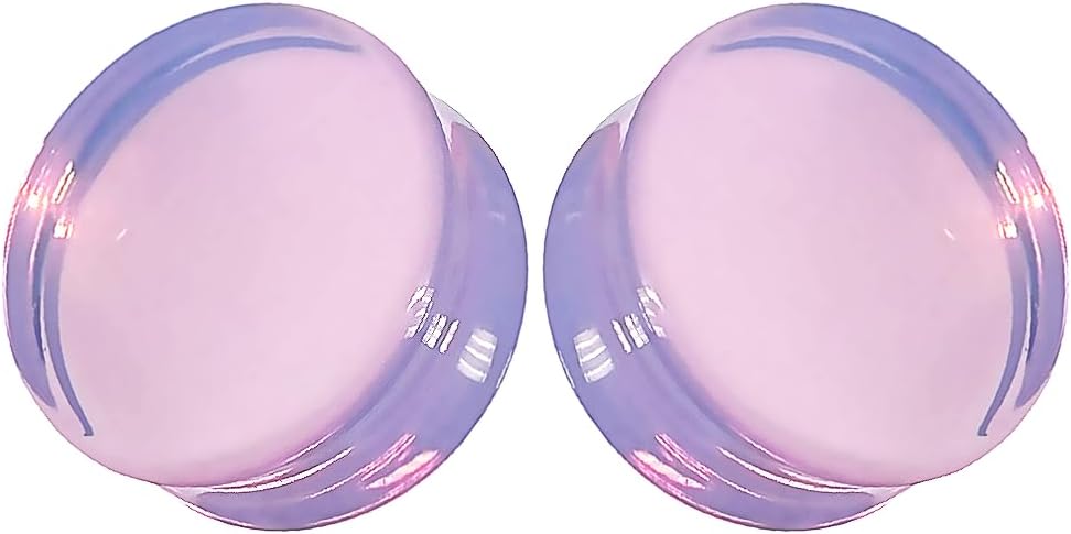 Lavender Opalite Glass Ear Plug gauges