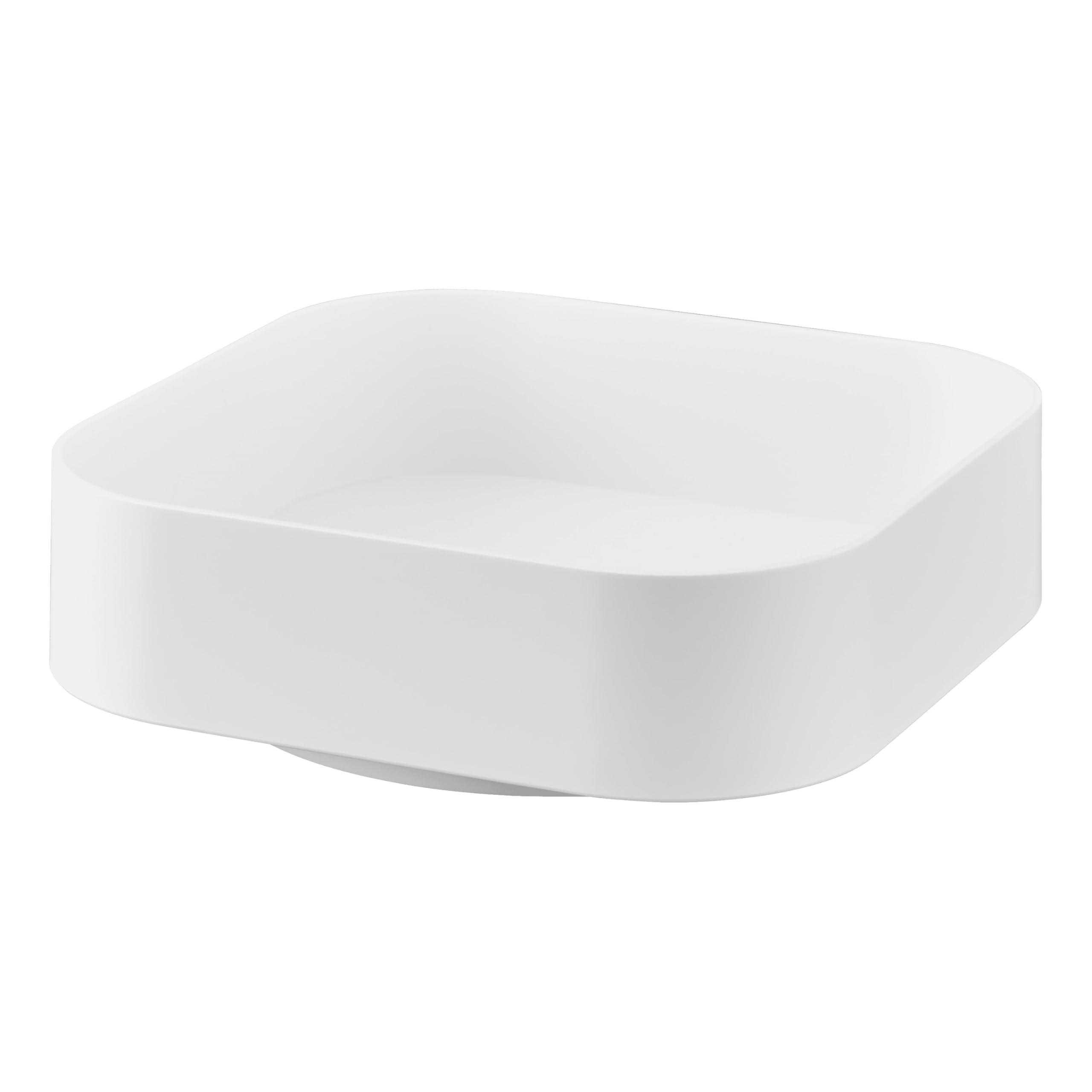 Plateau rotatif blanc en résine ABS avec base silicone Yamazaki 2198 dimensions 20x20x6,3 cm