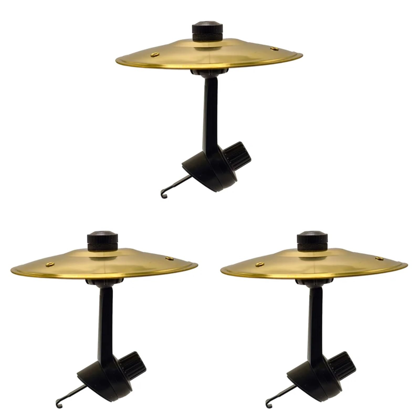 Cymbale de Crash de Voiture Cymbales universelles for voiture, mini-cymbales à clipser sur la grille d'aération, instrument de musique, décoration intérieure(3Pcs Gold)