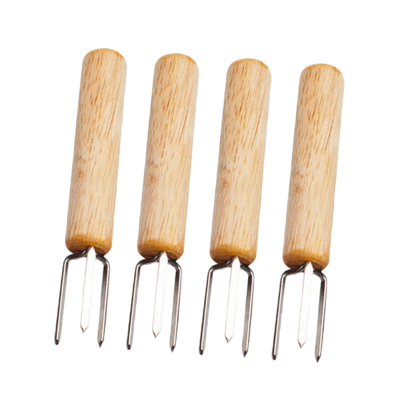 OFFSCH 4pcs Stainless Steel Bbq Corn Holders with Handles Easy to Clean Grilling Tools for Corn Fruits and More for Family Gatherings and Parties