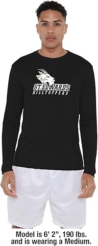 Miniatura 7 de Camisa deportiva de manga larga oficial de la NCAA Collegiate para hombre, colección negra con logotipo primario