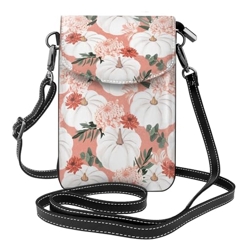 Sac bandoulière citrouille et dahlia rose pour l'automne : le mini portefeuille idéal au quotidien