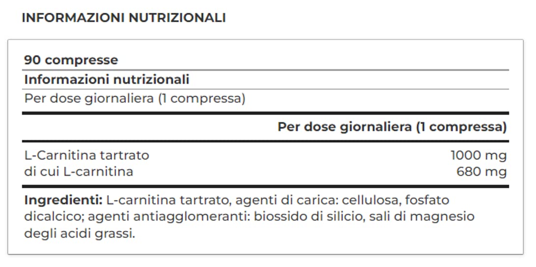 Yamamoto Carnitine 1000, 90 compresse da 1gr (2 barattoli) - carnitina compresse