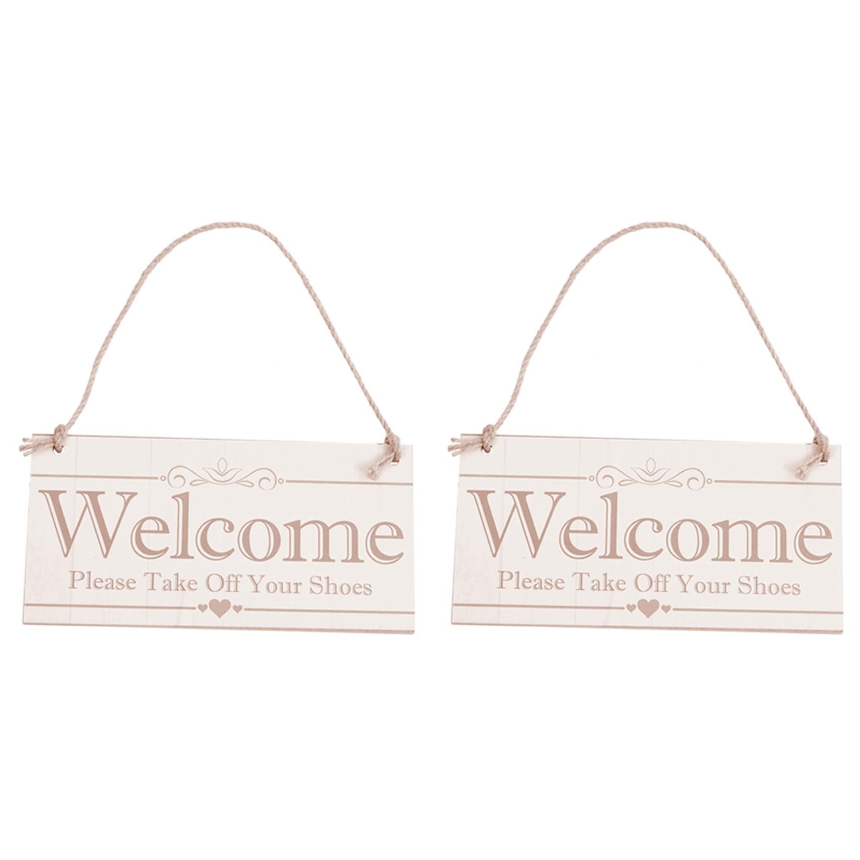 Hndhbfgrt 2X Welcome Please Your Shoes Hanging Plaque Sign House Porch Decor Gift