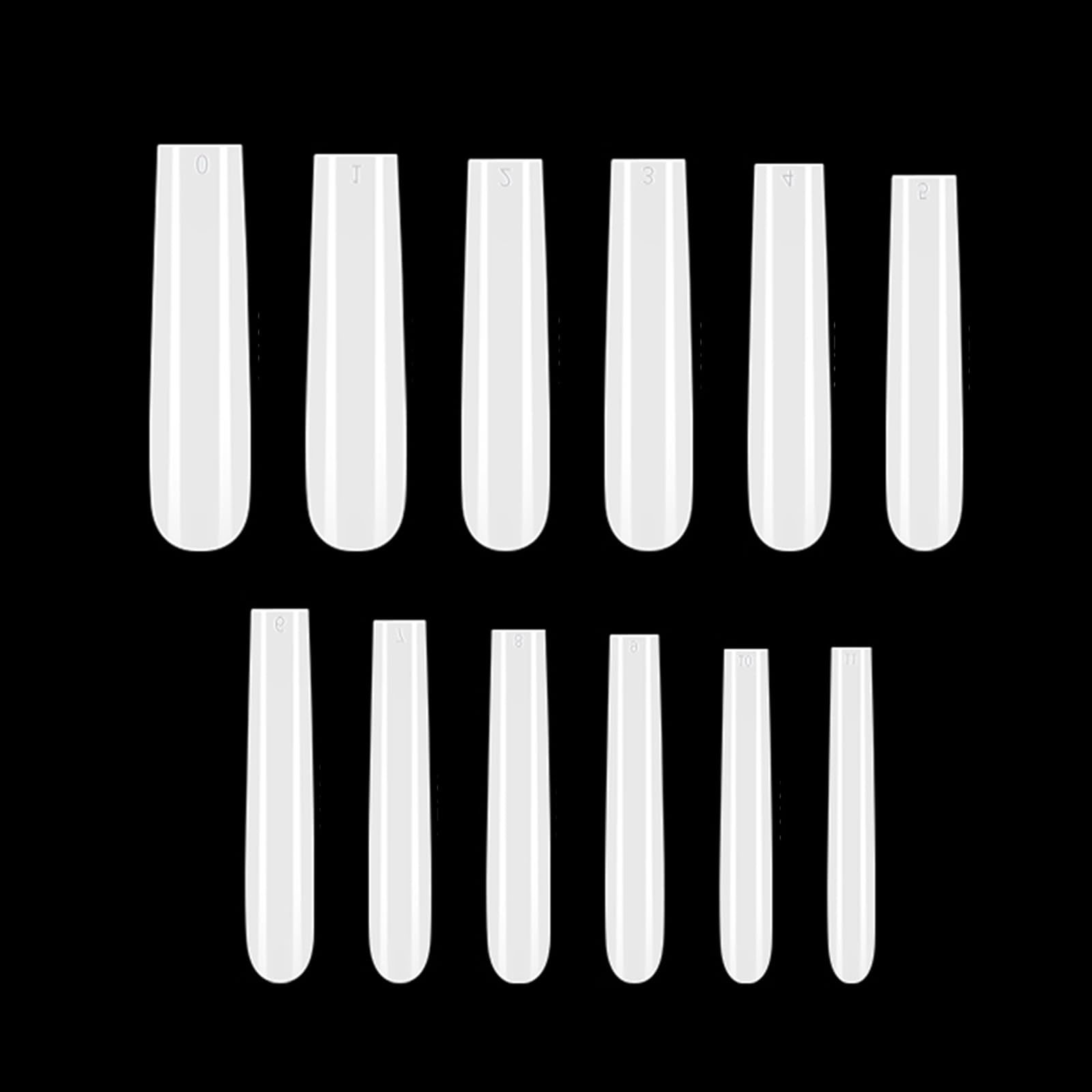 KADS 3XL Extra Long Nail Tips Fake Nails Tips Clear Nature for Acrylic Nails Full Half Cover Flat Tapered Square Nail Tips (5) - Image 2