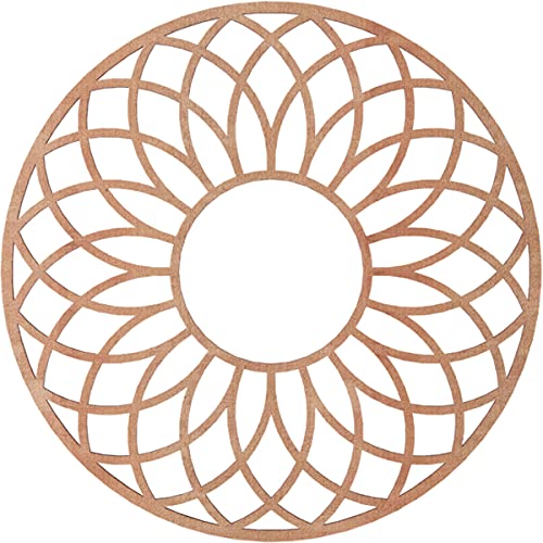 Image of Ekena Millwork 18 inchOD x 6 1 /8 inchID x 3 /8 inchT Cannes Wood Fretwork Pierced Ceiling Medallion, Cherry