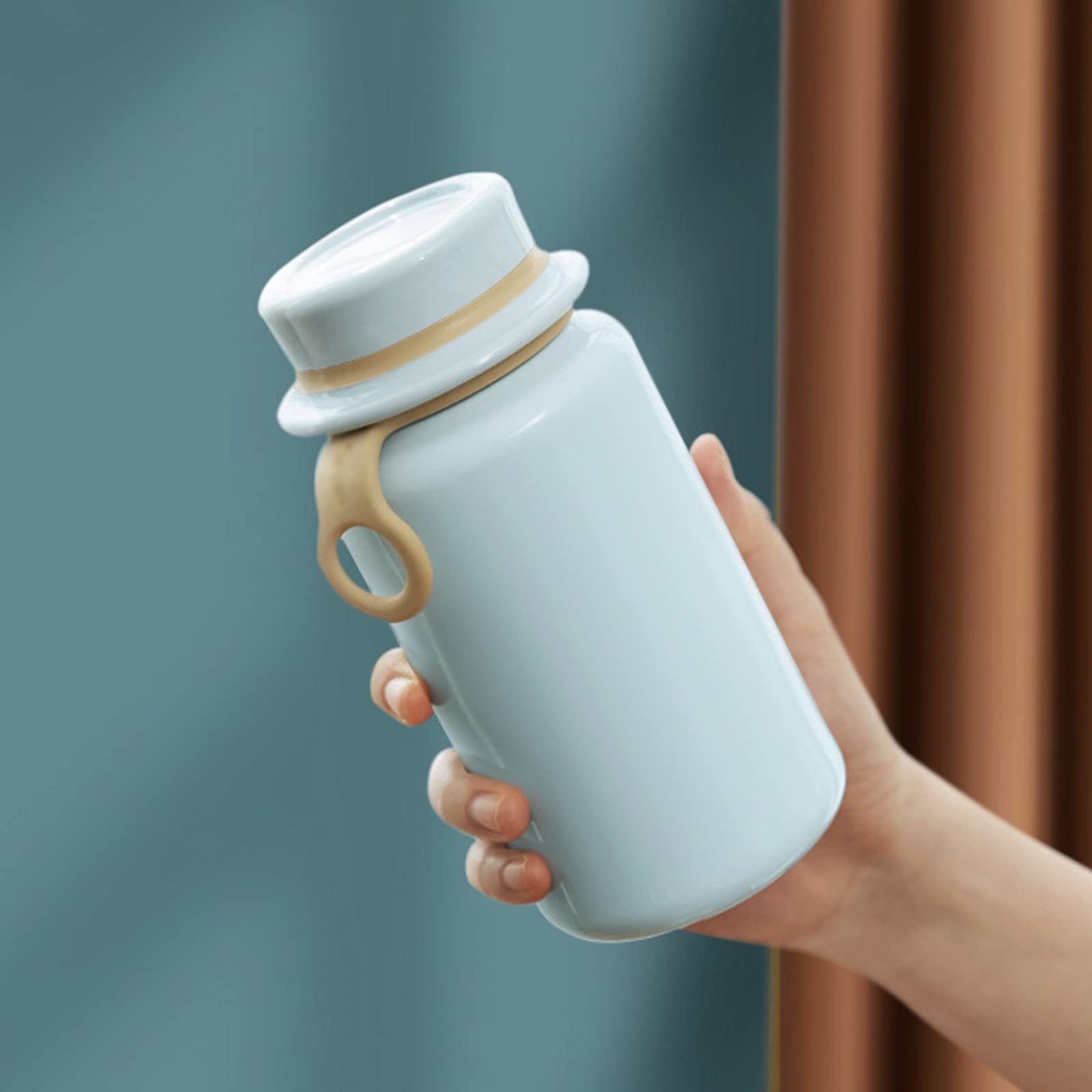 Vakuumbecher, 350 ml, Kaffeebecher aus Edelstahl, tragbar, auslaufsicher, Thermosbecher, doppelwandig, isoliert, für Tee, Milch, Kaffee, Reisen