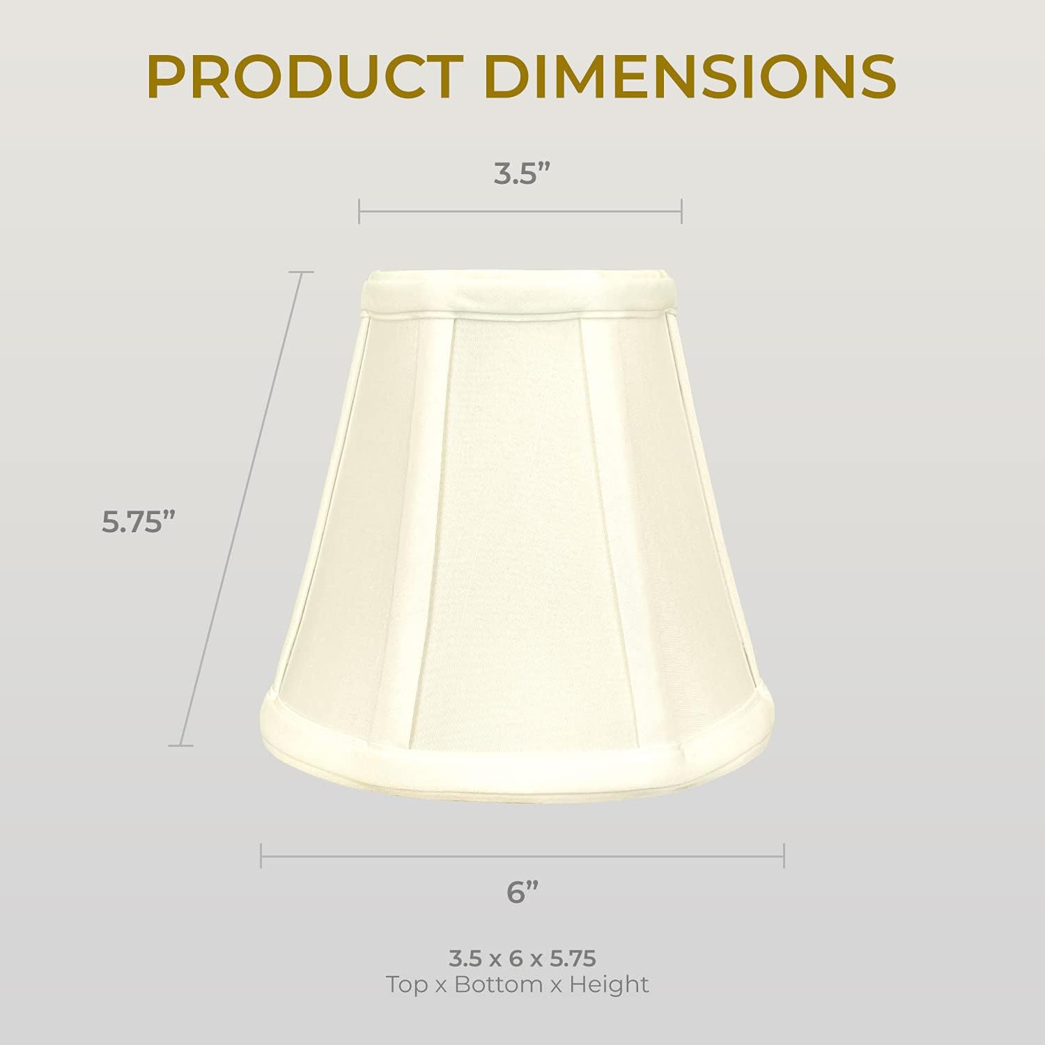 Royal Designs, Inc. BS-707FC-6EG Deep Empire Basic Lamp Shade with Flame Clip, 3.5 x 6 x 5.75, Eggshell