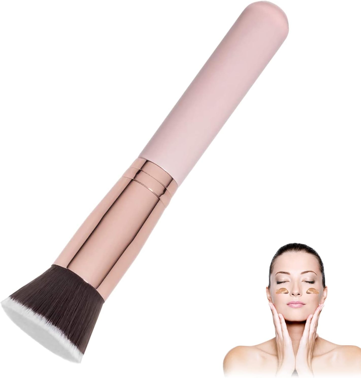 Jaimela Brochas de Maquillaje, Kabuki Profesional Brocha para Polvos, Pincel Facial Ideal, para Fundación Sonrojo Ocultadora Polvo Líquido Crema