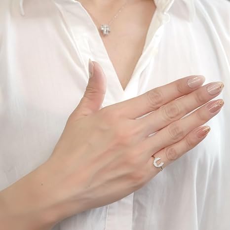 馬蹄 指輪 シルバー デザイン リング 馬の蹄 ひづめ 蹄鉄 ホースシュー - 画像 (2)