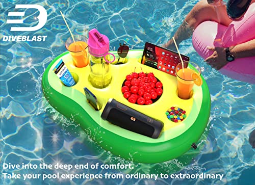Diveblast: Avocado Floating Drink Holder For Pool, Hot Tub Accessories For Adults - Pool Drink Holder Floats, Swimming Pool Accessories For Adults, Drink Floaties For Pool, Pool Drink Floats (Green) #TOP6