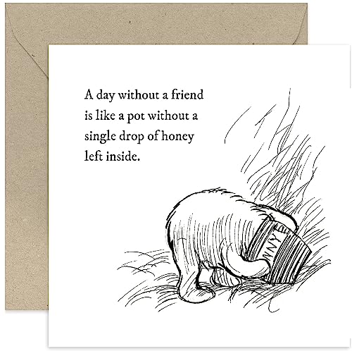 Old English Co. Winnie The Pooh Birthday Card for Friend - Friendship Quote from Winnie The Pooh and Piglet for Sister, Cousin, BFF - Thinking of You Sympathy Card | Blank Inside with Envelope