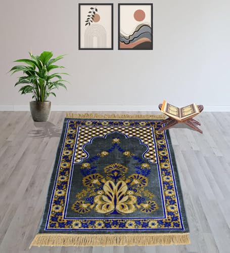 Image of Janamaz Prayer Mat - Turkey Soft Velvet Namaz Mat | Premium Aasan for Daily Salah, Janimaz Namaz, Comfortable & Durable Prayer Mat | 44x27 Inch, (11)