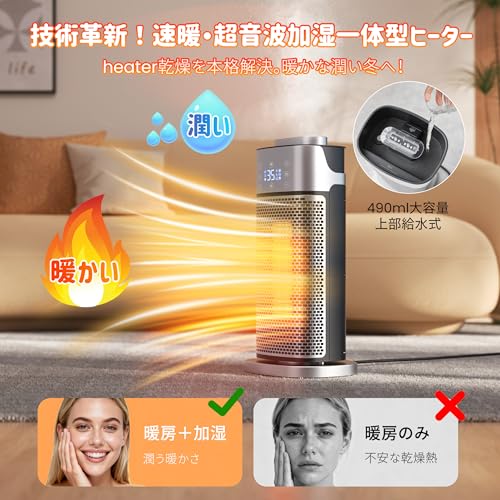 Yibest 超音波加湿セラミックファンヒーター