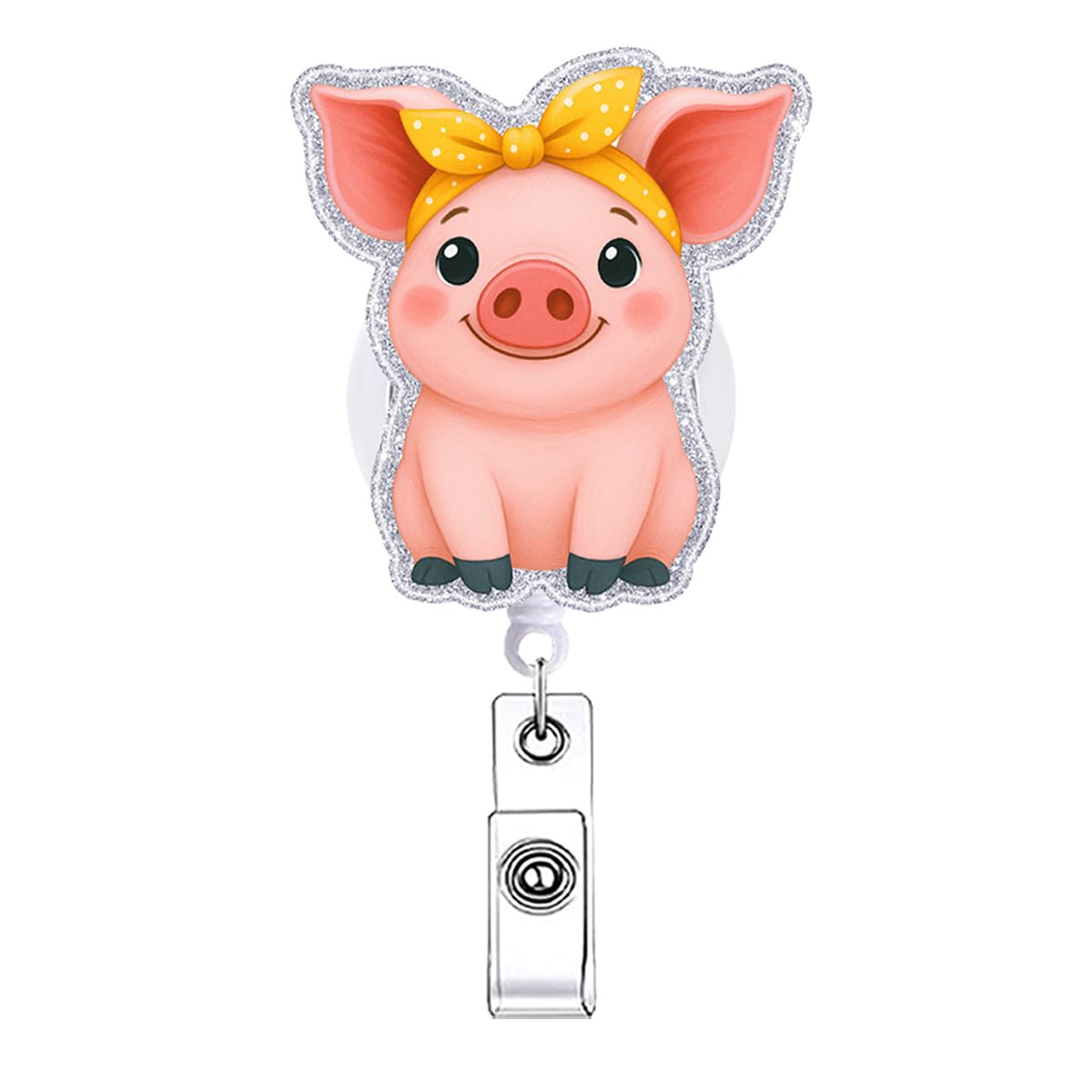Cute Pig Peds Badge Reel Retractable Accessories Animal Pediatric Nurse Nursing Badge Holder Funny Badge Clip Medical RN LPN CNA ID Card Nurse