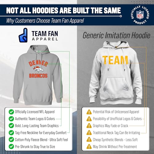 Image of Team Fan Apparel NFL Gameday Hoodie Pullover Sweatshirt for Men and Women | Officially licensed NFL Gameday fleece pullover - kangaroo pocket, ribbed cuffs, drawstring hood, unisex fit