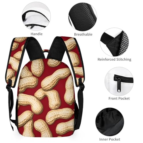 Nuts Funny Backpack Set Lunch Bag Pencil Case Makeup Bag 3 in 1 for Men Women Travel3