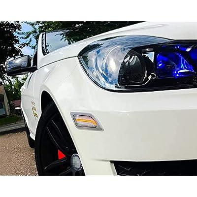 iJDMTOY Clear Lens Amber Full LED Front Side Marker Light Kit Compatible With 2012-14 Mercedes W204 LCI C250 C300 C350 Sedan/Coupe, Powered by SMD LED, Replace OEM Sidemarker Lamps