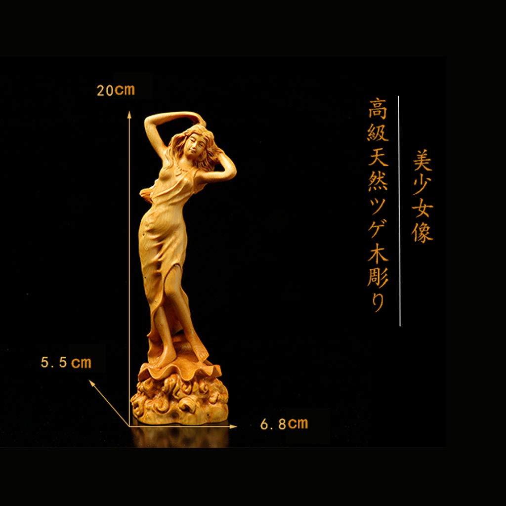 Amazon.co.jp: 女性像 高級天然ツゲ木彫り 木像 春のにおい 女神 美
