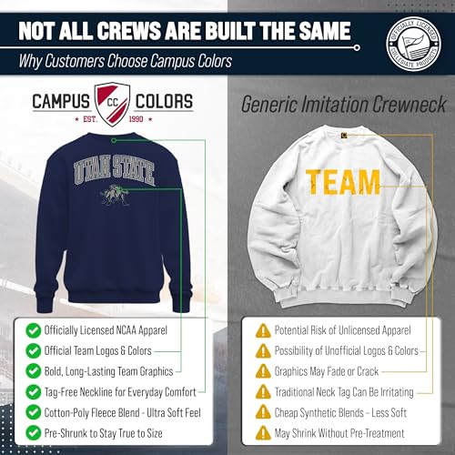 Image of NCAA College Sweatshirt Fleece Crewneck Pullover for Men and Women | Officially licensed NCAA college gameday crewneck pullover - 9 oz fleece lined sweatshirt with arch and logo design