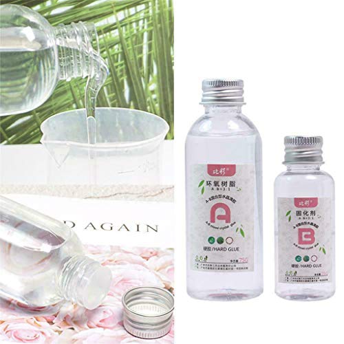 Qiaoen Epoxy-Resin-Kit for Jewelry, Art, Craft,Crystal Clear Resin,Transparent Resin Epoxy High Adhesive 3: 1 A&B Crystal Glue Resin for Jewelry Making