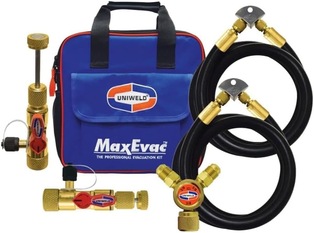 Replacement for Uniweld MEPK14 MaxEvac Pro 1/4in Evacuation Kit for 2 Hoses & 2 Core Removal To
